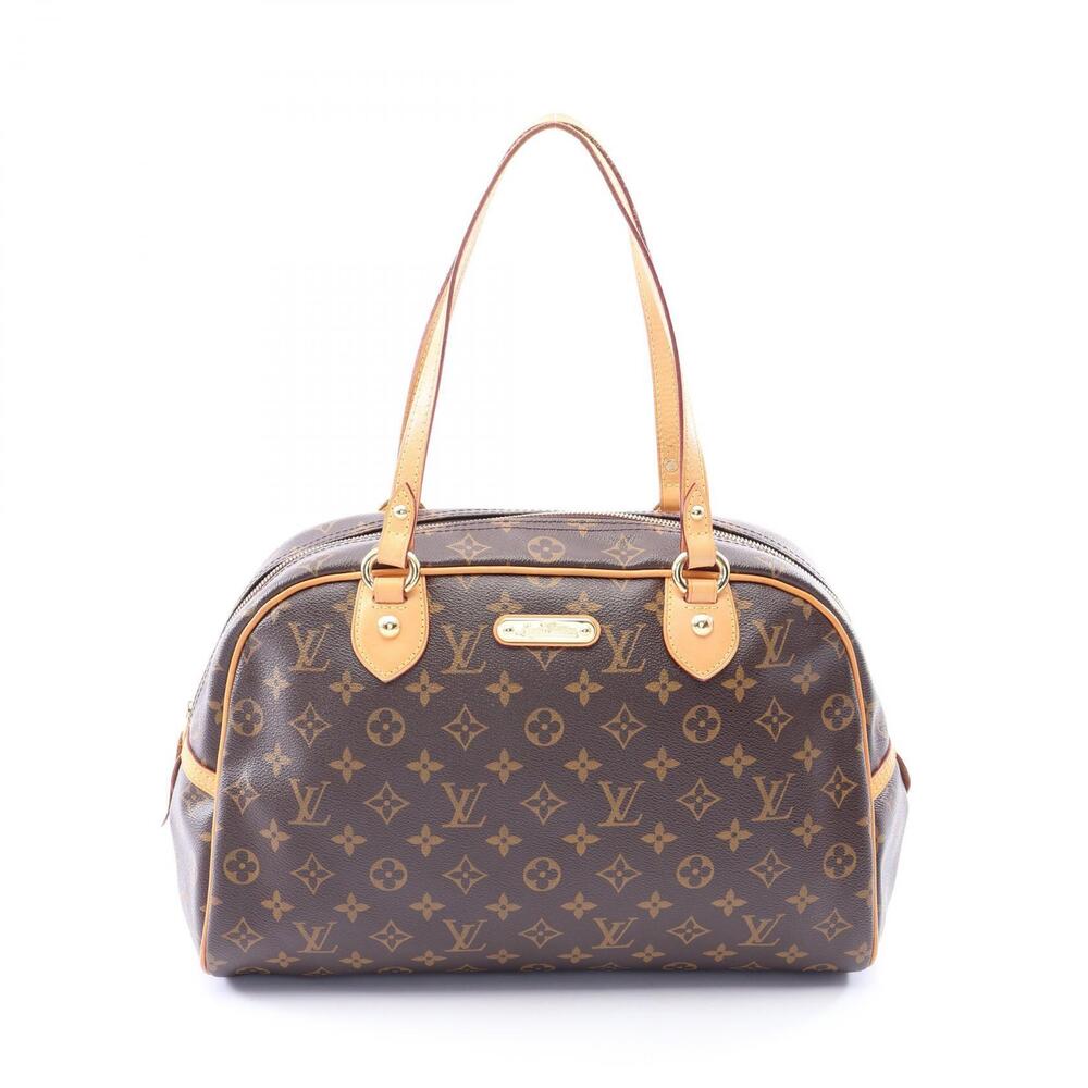 Louis Vuitton Montorgueil Monogram Canvas Leather Shoulder Bag Brown